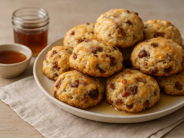 Maple, Bacon & Date Biscuits