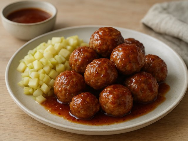 Maple-Glazed Pork Meatballs