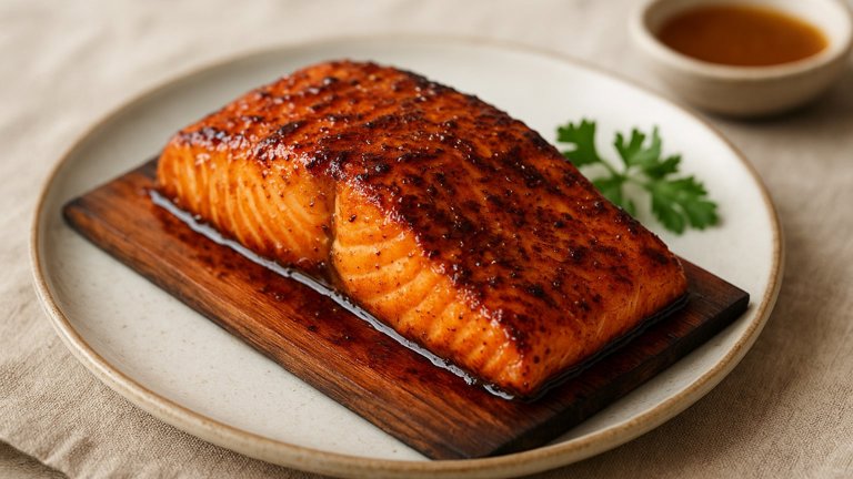 MAPLE-CHIPOTLE CEDAR PLANK GRILLED SALMON