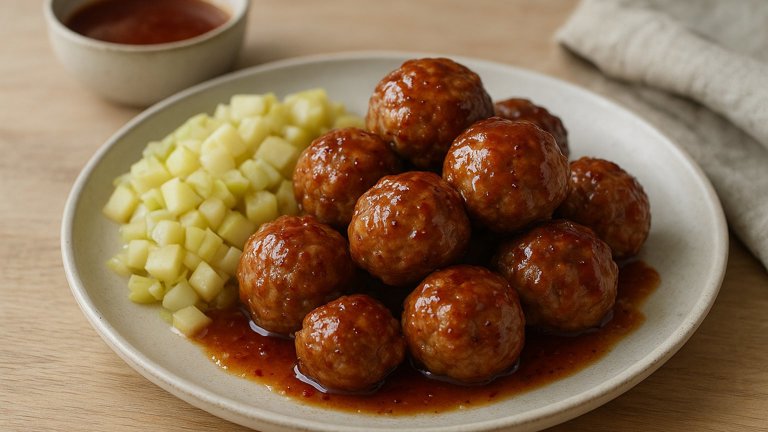 Maple-Glazed PORK Meatballs