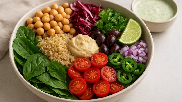 Mediterranean Buddha Bowl With Cucumber-Dill Dressing
