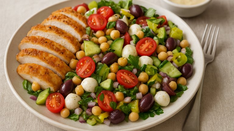 Mediterranean Dinner Salad with Chicken
