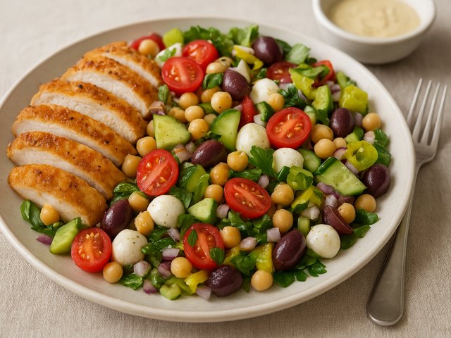 Mediterranean Dinner Salad with Chicken