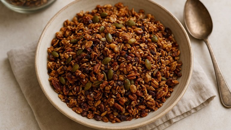 Megan’s Seeded Olive Oil Granola