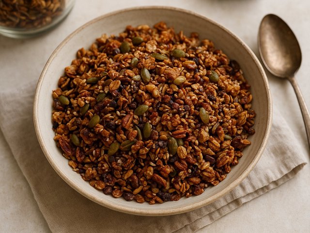 Megan’s Seeded Olive Oil Granola