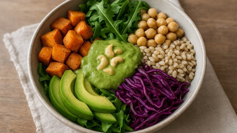Mighty Green Macro Bowl With Matcha-Cashew Dressing