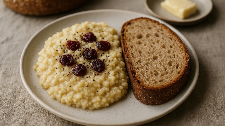Millet Porridge And Wheat Loaf