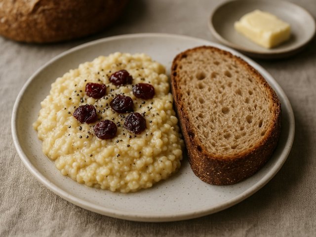 Millet Porridge And Wheat Loaf