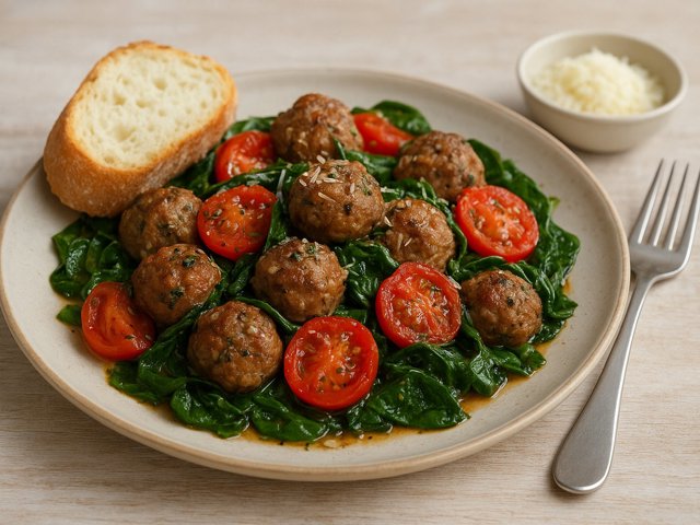 Mini Meatballs With Garlicky Tomatoes