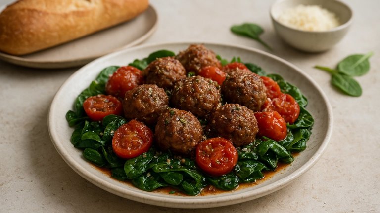 Mini Meatballs With Garlicky Tomatoes