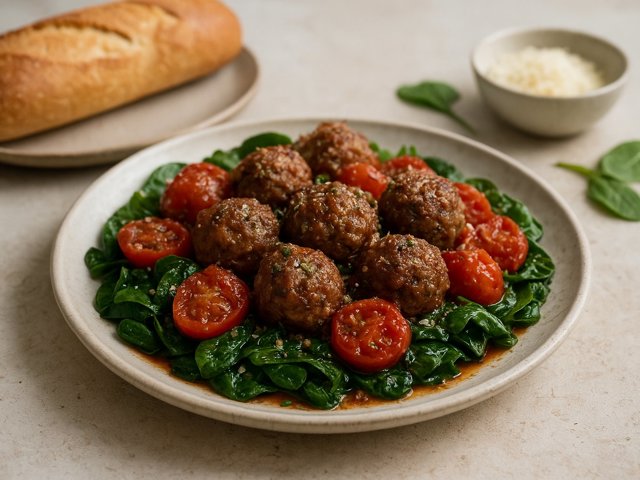 Mini Meatballs With Garlicky Tomatoes