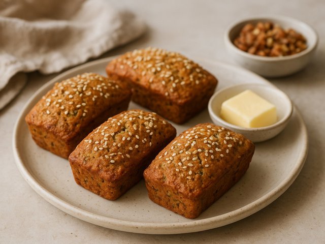 Mini Sesame Zucchini Loaves