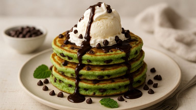 MINT Chocolate CHIP Pancakes