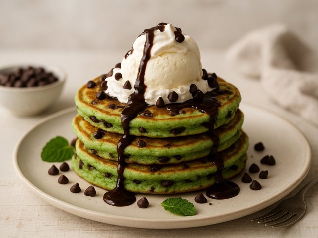 MINT Chocolate CHIP Pancakes