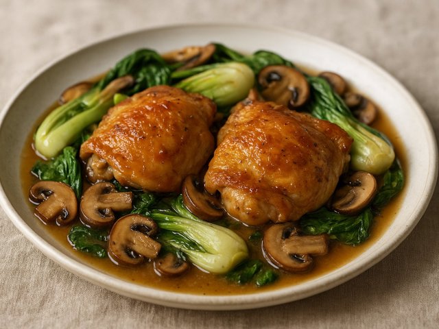 MISO Chicken: With Bok Choy And Mushrooms