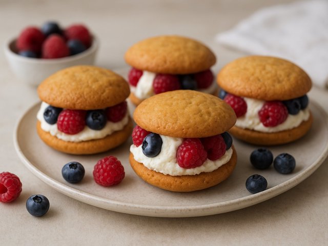 Mixed Berry & Ice Cream Whoopie Pies