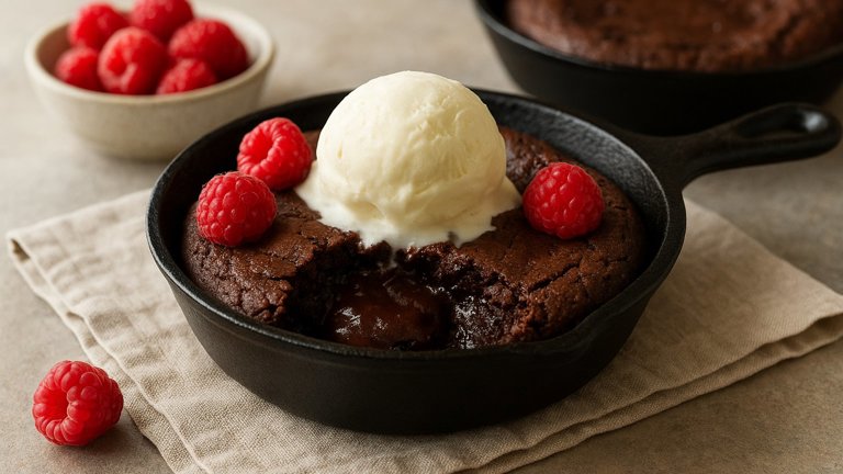 Molten Chocolate Skillet Brownies