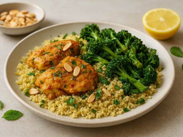 Moroccan Chicken, Sprouting Broccoli & Couscous