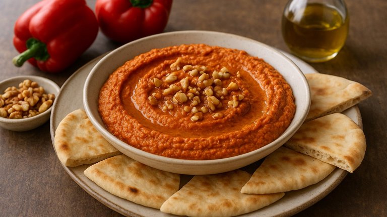 Muhammara (Roasted Red Pepper And Walnut Dip)