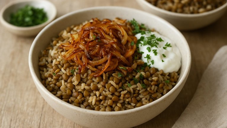 Mujadara (Lentils And Rice With Browned Onions)