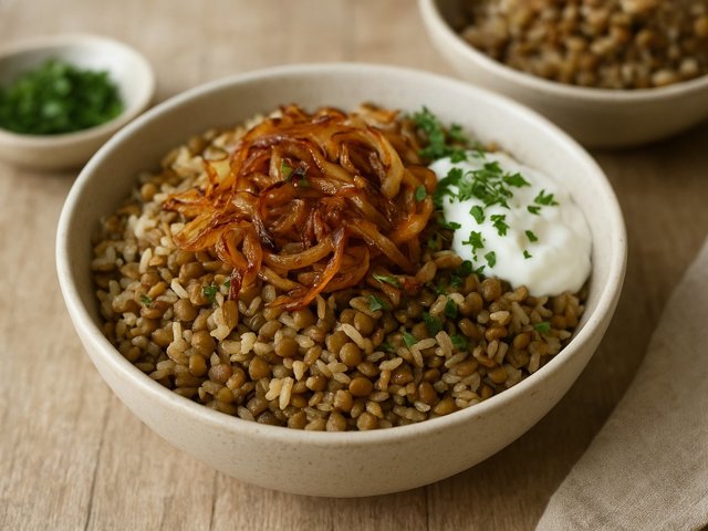 Mujadara (Lentils And Rice With Browned Onions)