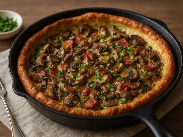Mushroom & Bacon Dutch Baby