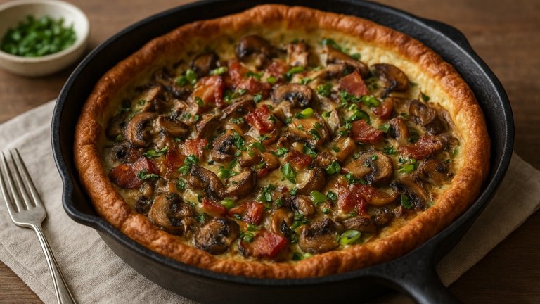 Mushroom & Bacon Dutch Baby