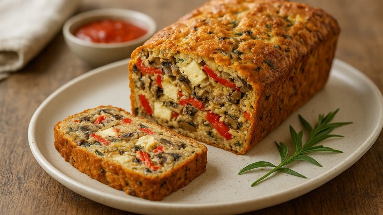 Mushroom, Red Pepper And Paneer Loaf