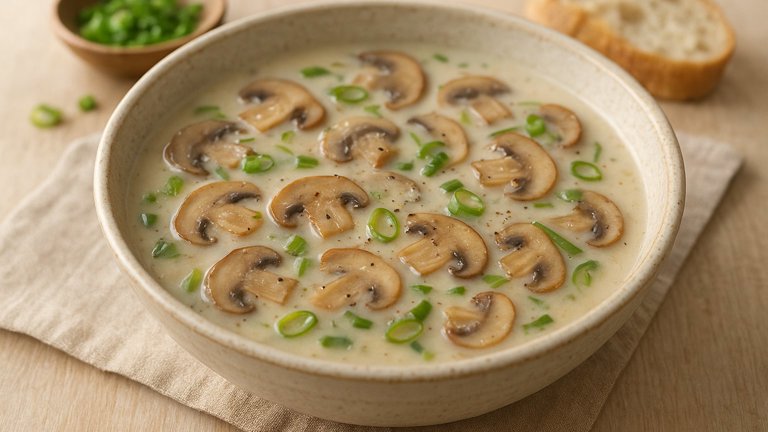 Mushroom-Scallion Soup