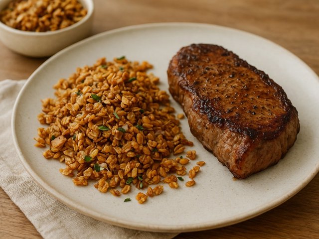 NEW YORK Strip WITH Savory DUCK FAT Granola