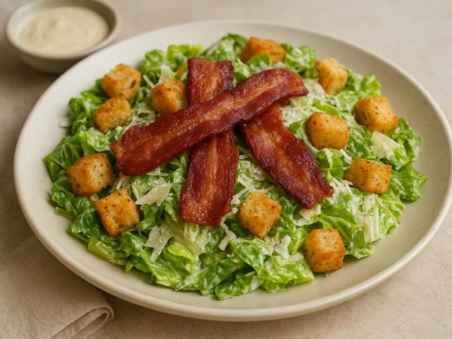 Not Yo’ Mama’s Bacon Caesar Salad