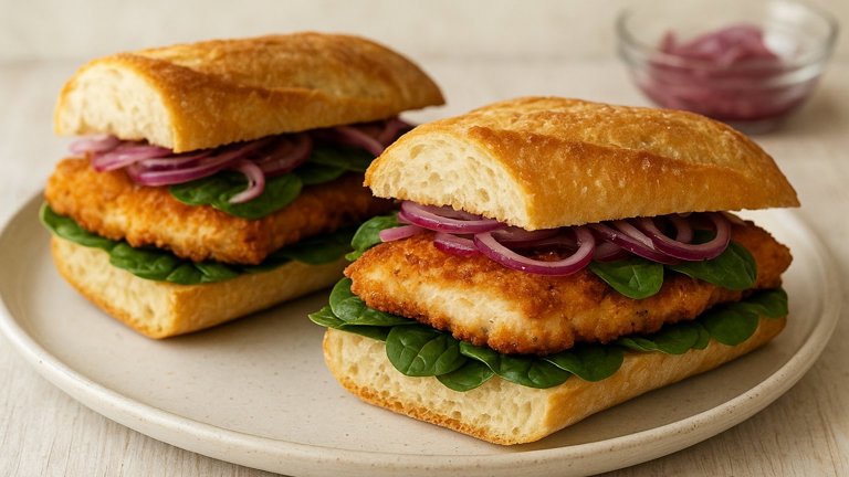 Oil & Vinegar Chicken Cutlet Sandwiches