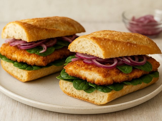 Oil & Vinegar Chicken Cutlet Sandwiches