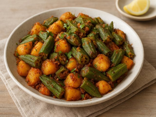Okra & Potato Dry-Fry