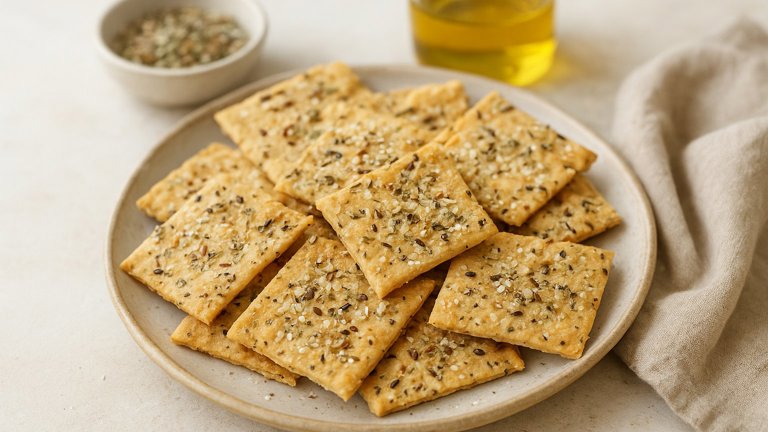 Olive Oil Flatbread Crackers