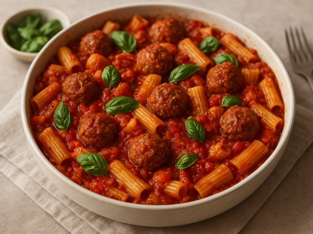 One-Pan Spicy Meatball Bake