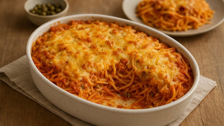 Oozy Tuna And Apple Pasta Bake