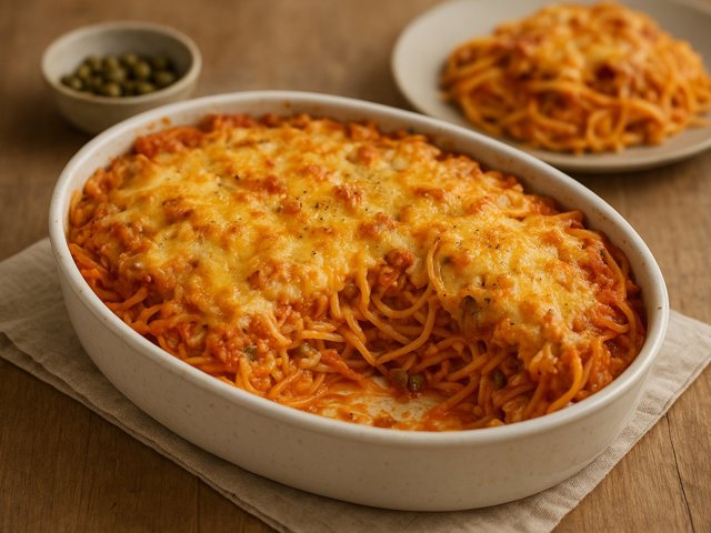 Oozy Tuna And Apple Pasta Bake