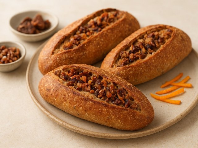 Orange, Pecan, And Fig Sourdough Batards