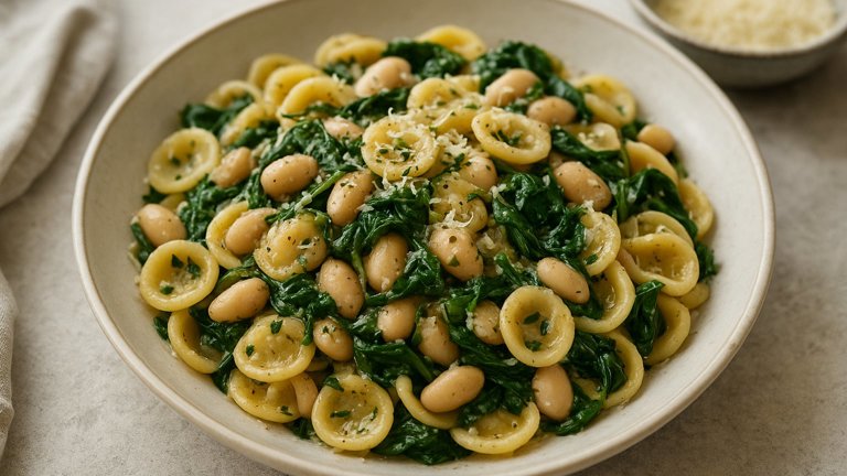 Orecchiette With White Beans & Spinach