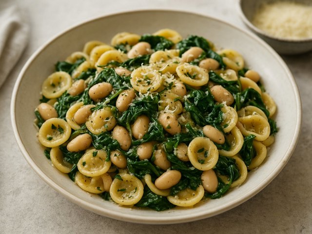 Orecchiette With White Beans & Spinach