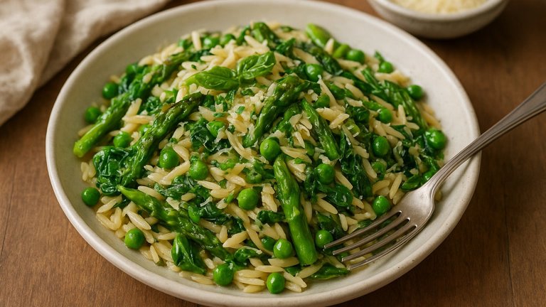 Orzo: With Asparagus, Peas, And Parmesan