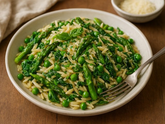Orzo: With Asparagus, Peas, And Parmesan