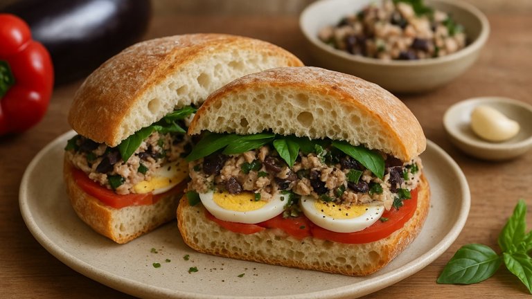 Pan Bagnat (Provençal Pressed Tuna Sandwich)