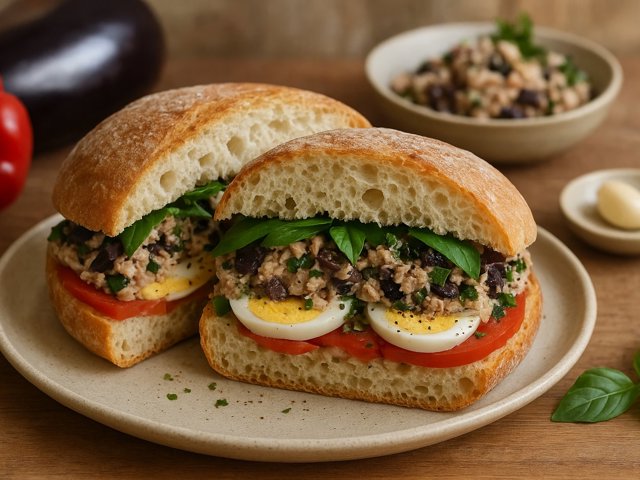Pan Bagnat (Provençal Pressed Tuna Sandwich)