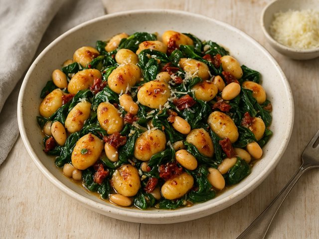 Pan-Seared Gnocchi: With Spinach And White Beans