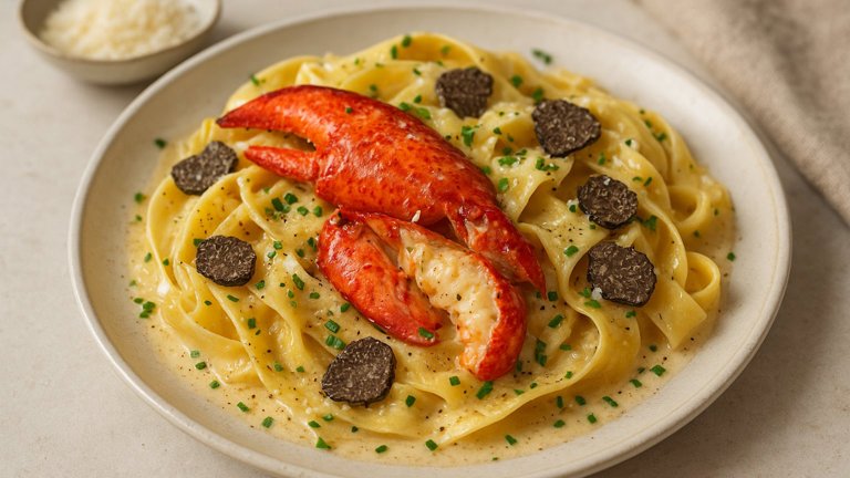 Pappardelle With Lobster, Truffle And Chives