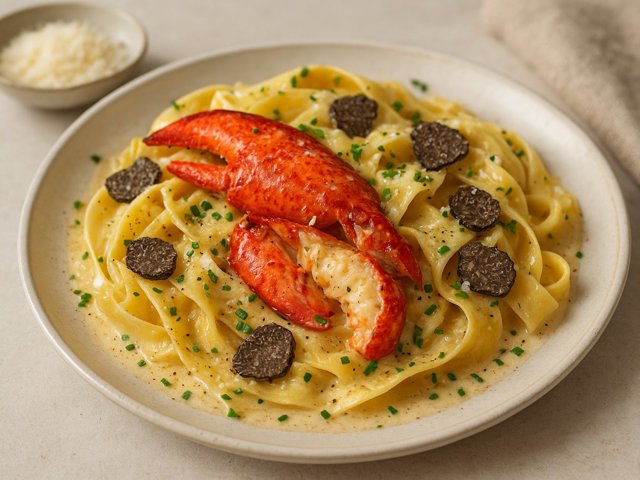 Pappardelle With Lobster, Truffle And Chives
