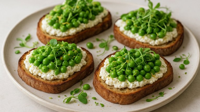 Pea And Ricotta Toasts
