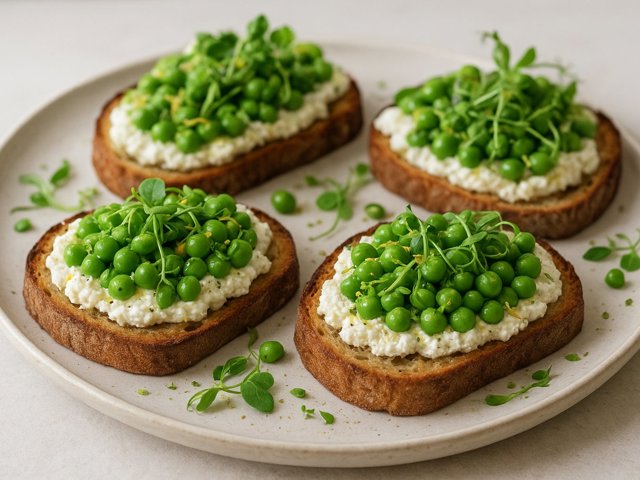 Pea And Ricotta Toasts